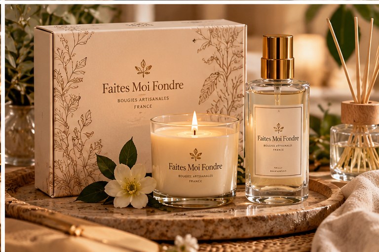 Ilustrasi gift set dan room fragrance Faites Moi Fondre